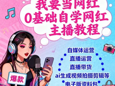 0基础自学主播网红教程，自媒体运营教程电子版视频教程